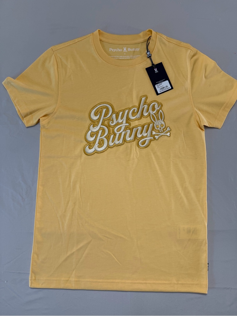 Psycho Bunny Yellow Script Logo Short Sleeve Tee